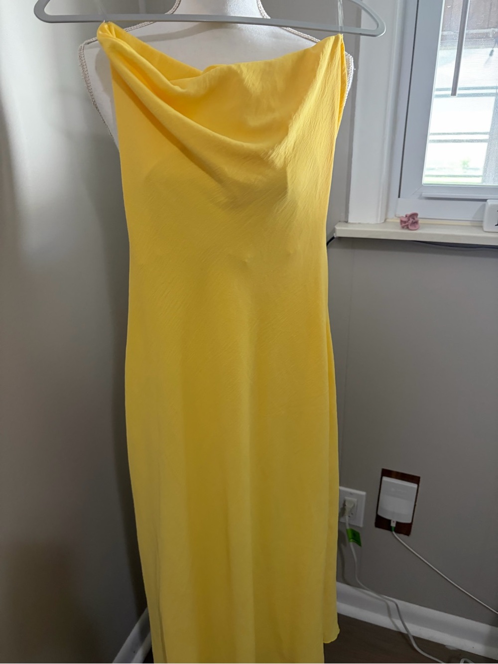 Yellow strapless Women's Dress - Elegant Slip Style